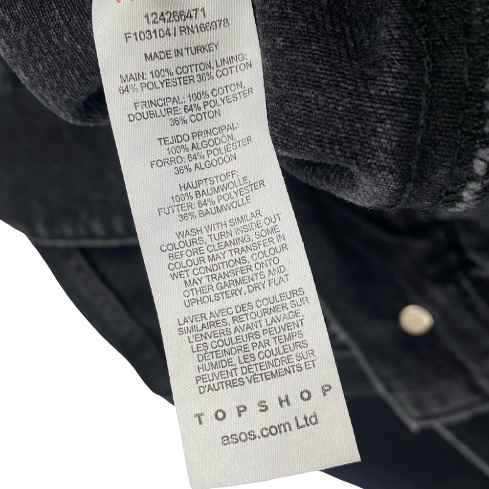Topshop Black Denim Jean Jacket Moto - Picture 7 of 7